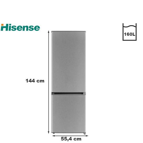 product_image_name-Hisense-Réfrigérateur Combiné - A+ - 2 Tiroirs + 1 Petit Casier - 112L+48L - Argent-1