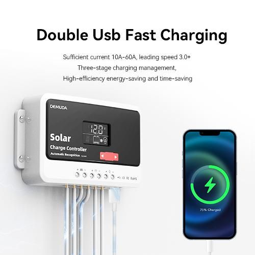 Generic Régulateur solaire PV 40A, régulateur de charge et de décharge pour panneau solaire - image 3