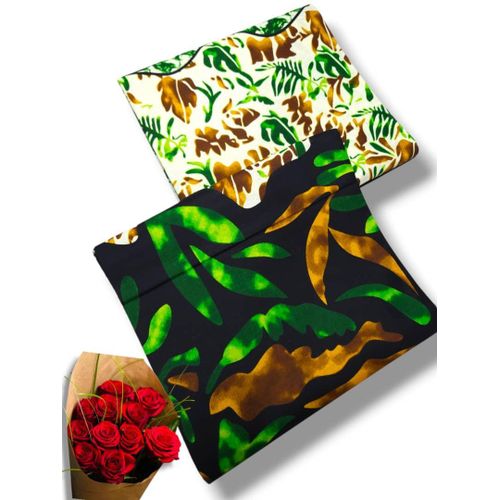 Mode Pagne batik 2 tons vert marron