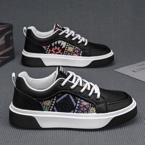 product_image_name-BLWOENS-Chaussures de sport et de loisirs en cuir synthétique pour hommes - Noir-1