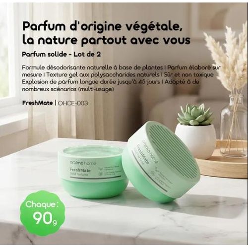 Oraimo FreshMate 2 Pièces 90g Parfum Solide Naturel Longue Durée - image 2