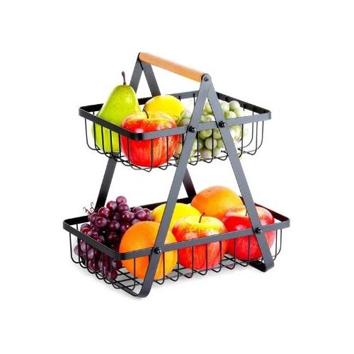 product_image_name-Generic-Panier à Fruits 2 Niveaux en Métal Noir – Design Moderne & Gain d’Espace-1
