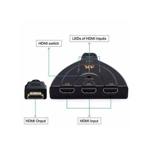 product_image_name-Generic-Répartiteur HDMI 3 En 1 – Adaptateur HDMI 3 Ports Avec Câble HDMI-3