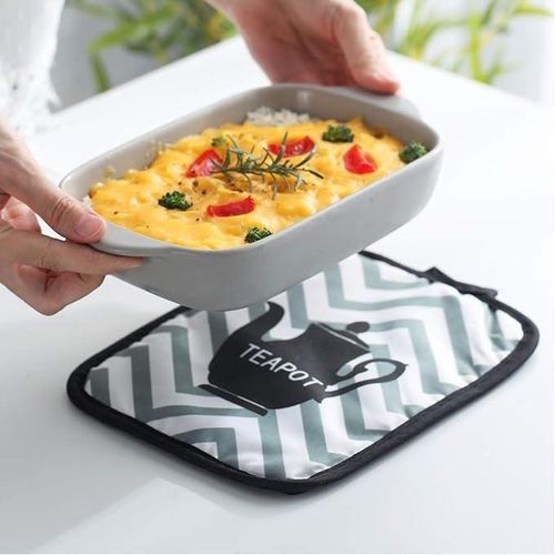 product_image_name-Generic-Lot de 2 maniques et 2 gants de cuisine résistantes à la chaleur pour protéger les mains avec boucle de suspension Idéal, manique en coton (lot de 2) TYYYYYYY-2