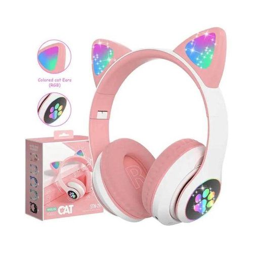 product_image_name-Generic-STN-28 Casque Bluetooth - Mignon Chat - Rose-2