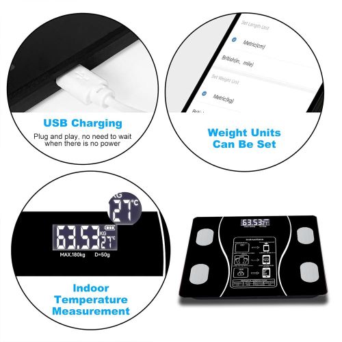 product_image_name-Generic-Smart Scale for Body Weight Digital Bathroom Scale Bluetooth Body Fat Scale Body Analyzer with Smart APP Sync Weigh Height Fat-4