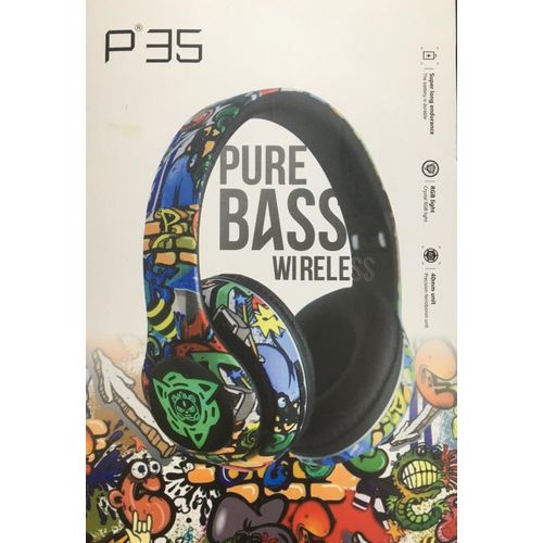 Generic P35 - Casque Bluetooth Multicolore Audio Sans Fil Pliable - Prix  pas cher