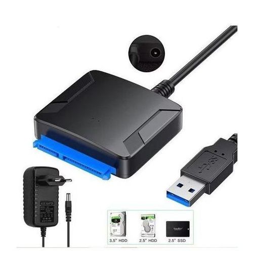 product_image_name-Generic-Adaptateur convertisseur USB 3.0 vers S-ATA III pour disques durs SSD/HDD 2,5/3,5 pouces, compatible avec les PC et doté d'un adaptateur secteur pour la connexion de disques durs externes.-1