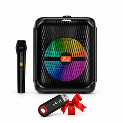 Generic Enceinte Portable System + Micro + Clé USB 64 Go Offerte