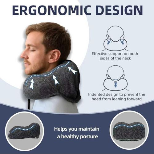 product_image_name-Generic-Oreiller De Voyage à Capuche Avec Sac Pour Avion,Bouchons D'oreilles, Oreiller Cervical Confortable En Forme De U En Mousse à Mémoire De Forme-3