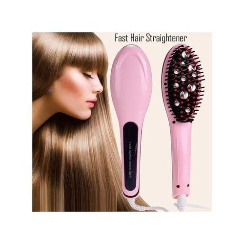 product_image_name-Generic-Brosse Peigne Lissante Chauffante Lisseur Avec Ecran LCD - Rose-1