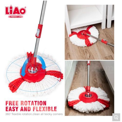 product_image_name-Liao-Tornado Mop LT2210 – Système de Nettoyage Rotatif Premium – Seau avec Essoreur Rapide & Balai Microfibre – Design Ergonomique Haute Qualité – Rouge-2