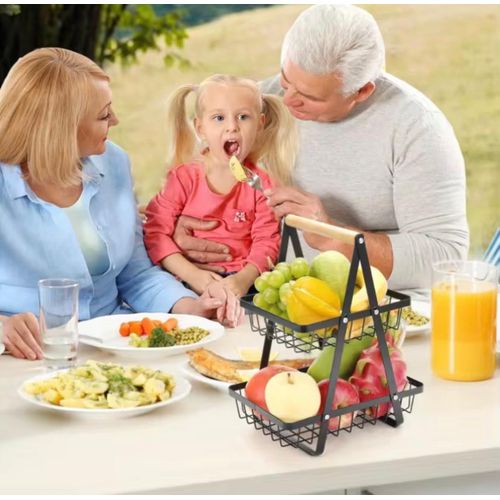 product_image_name-Generic-Panier à Fruits 2 Étages en Métal – Support Rectangulaire Détachable avec Poignée en Bois-6