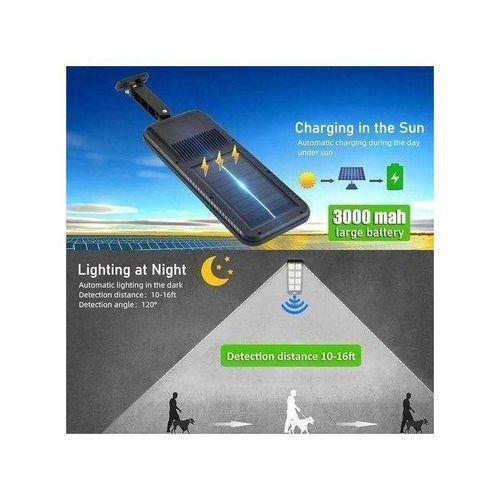 product_image_name-Generic-Deux Puissant Lampadaire Solaire Télécommandé à Induction - Noir 100W-3