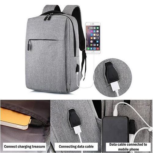 Generic Sac A Dos Port De Charge USB Gris Prix pas cher