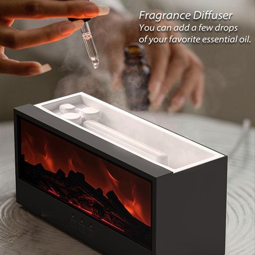 Generic Diffuseur & Humidificateur Effet Flamme Cheminée 300ml, avec Télécommande, LED 7 Couleurs, - image 2