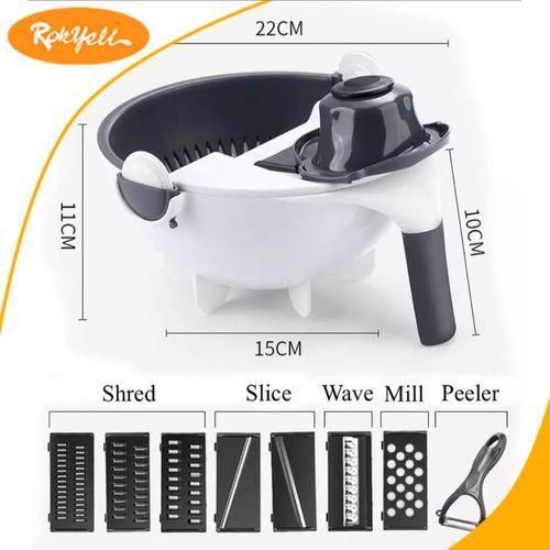 product_image_name-Generic-Coupe-Légumes Manuel Multifonction Coupe-Légumes Multifonction Manuel avec Bol 7 En 1 – Râpe & Trancheuse Rapide pour Carottes, Choux et Légumes7 En 1 – Râpe, Trancheuse et Hachoir avec Bol-4