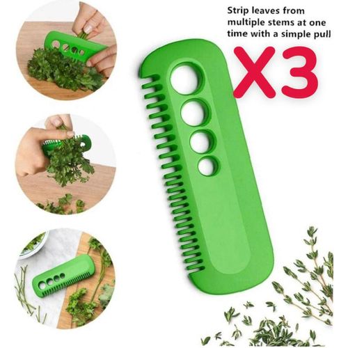 product_image_name-Generic-Lot De 3 Gadgets de cuisine Multifonction - Décapant de feuilles Et Legume Réutilisable - Antidérapant - polyvalent en plastique-1