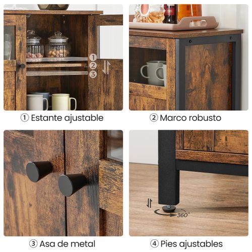 LASA Buffet à 3 portes - Marron et noir - image 4