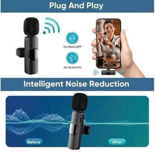 product_image_name-Generic-Microphone sans fil K9 2.4GHz Microphone professionnel avec clip pour iPhone et Type-C (2 microphones)-6
