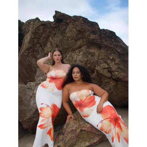 product_image_name-Gadtom-Robe tube femme moulante sans bretelles, en mesh floral, robe longue de cocktail / soirée avec fente latérale-4