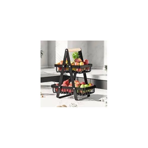product_image_name-Generic-Panier à Fruits 2 Niveaux en Métal Noir – Design Moderne & Gain d’Espace-1