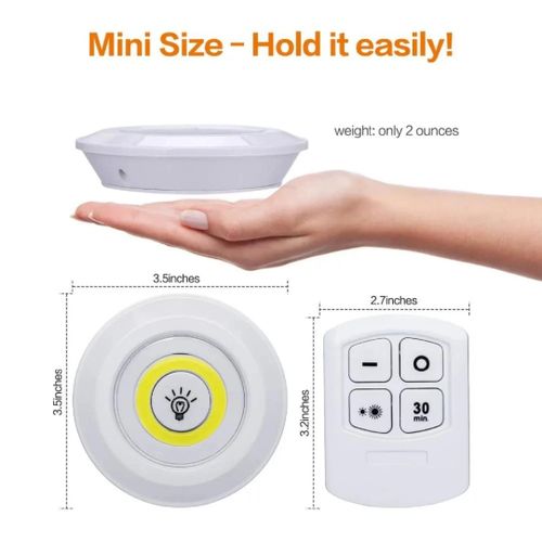 Generic Pack de 3 Lampes LED Sans Fil avec Télécommande – Éclairage Autocollant 3M – Luminosité Réglable et Minuteur - image 2