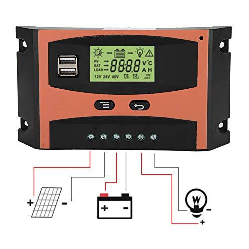 Generic Contrôleur Solaire MPPT 60A/12V/24V -orange - image 2