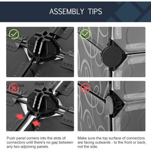 product_image_name-Generic-Armoire En Plastique 6 Cubes+ Noir/Blanc-7