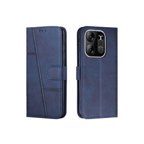 product_image_name-Generic-Etui A Rabat En Cuir Tecno Pop 7 + 1 Antichoc Offert - Bleu Nuit-1