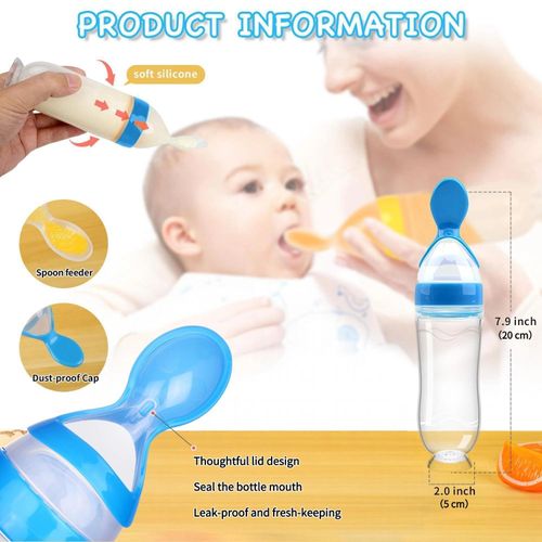 product_image_name-ShebSheb-Cuillère d’alimentation pour bébé 3 oz (90 mL), distributeur alimentaire en silicone et PP, cuillère de nutrition compressible pour garçons et filles, sans BPA, idéale pour les tout‑petits-3