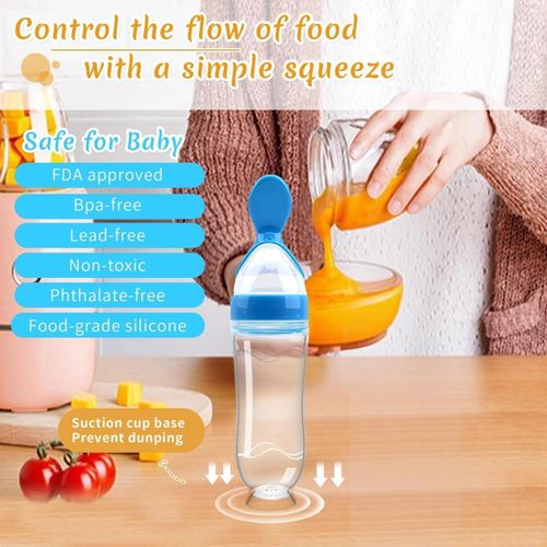 product_image_name-ShebSheb-Cuillère d’alimentation pour bébé 3 oz (90 mL), distributeur alimentaire en silicone et PP, cuillère de nutrition compressible pour garçons et filles, sans BPA, idéale pour les tout‑petits-4