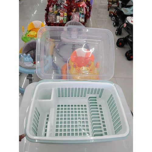 product_image_name-Generic-Chic Égouttoir à vaisselle en plastique avec couvercle-1