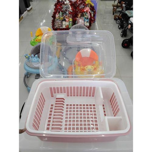 product_image_name-Generic-Chic Égouttoir à vaisselle en plastique avec couvercle-3