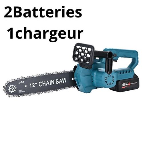 product_image_name-Generic-Tronçonneuse Électrique Sans Fil 12 Pouces 48V – 2 Batteries Rechargeables – Coupe Rapide Bois & Branches-1