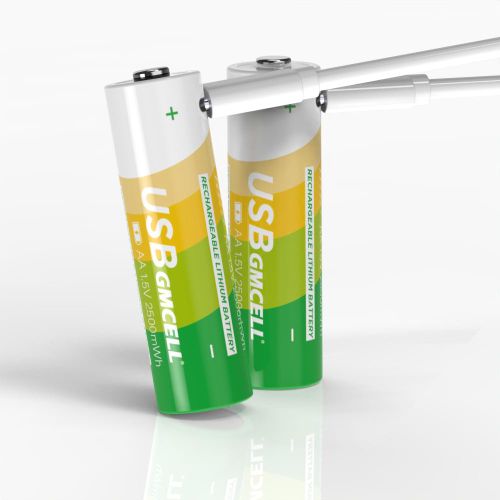 product_image_name-Green 3-GMCell Batterie Rechargeable AA 1.5V 3150mWh – 2 Piles Lithium avec Recharge USB Type-C-2