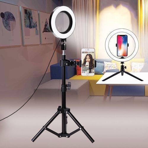 Generic Ring Light 26cm + Trepied Noir Tripod Avec Support