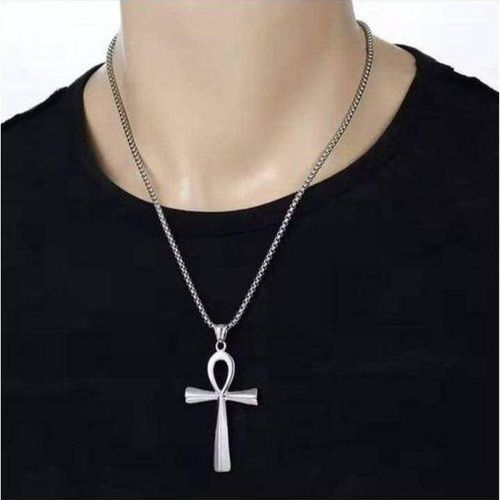product_image_name-Generic-Chaine Hommes Et Femme Croix KAMITE En Acier Inoxydable Argenté-1