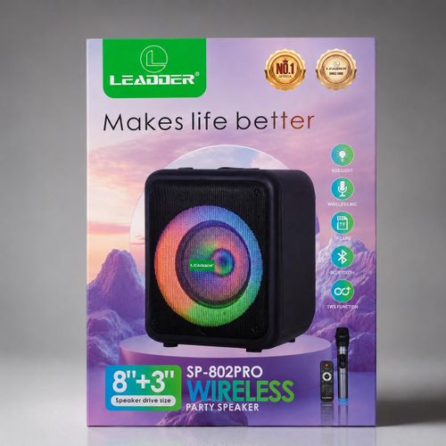 Leadder SP-802 PRO - Haut-parleur Bluetooth Portable - télécommande et Micro - image 2