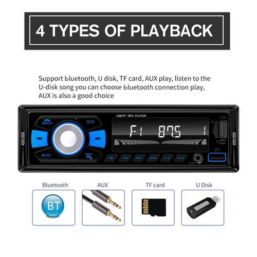 Generic Poste Radio Pour Tout Type de Voiture - USB - MP3 - Bluetooth -  Radio - Noir - Prix pas cher