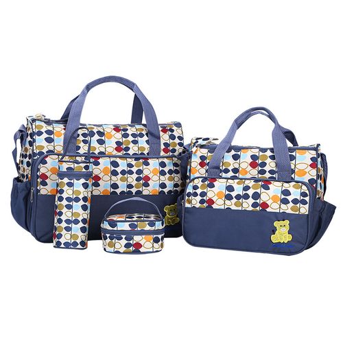 Set de 5 pièces sac maman bébé - Bleu marine