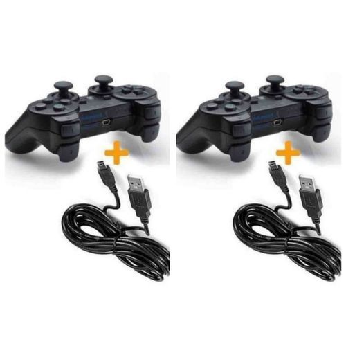 product_image_name-Generic-PACK DE 2 Manettes PS3 + 2 Câbles De Recharge-1