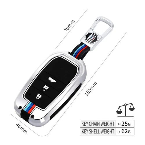 Generic Coque Clé Voiture Toyota Premium Argent + Porte-Clés - image 2