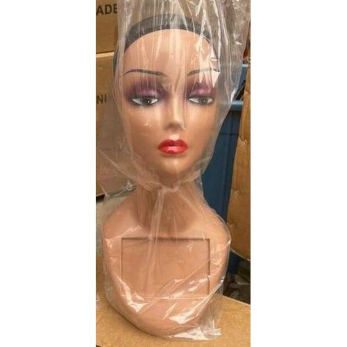 product_image_name-Fashion-Tête et buste de mannequin réaliste pour femme, noir, en plastique doux, présentoir de perruque, 1 pièce-1