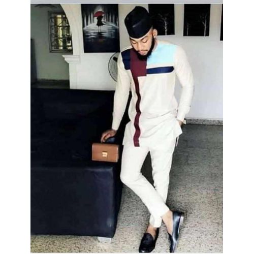 product_image_name-Fashion-Complet Homme Manches longues - En    Glassé - Bleu-1