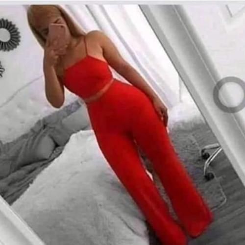 Generic Ensemble Pantalon Evase Haut Decolte Rouge Prix pas cher Jumia CI