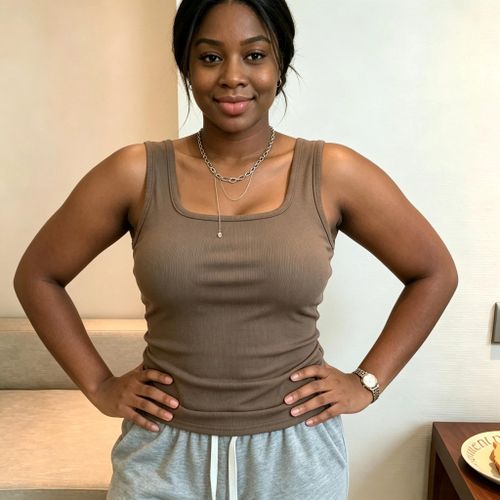 Fashion Débardeurs côtelés en maille sans manches extensibles décontractés pour femme, camisoles basiques - image 8