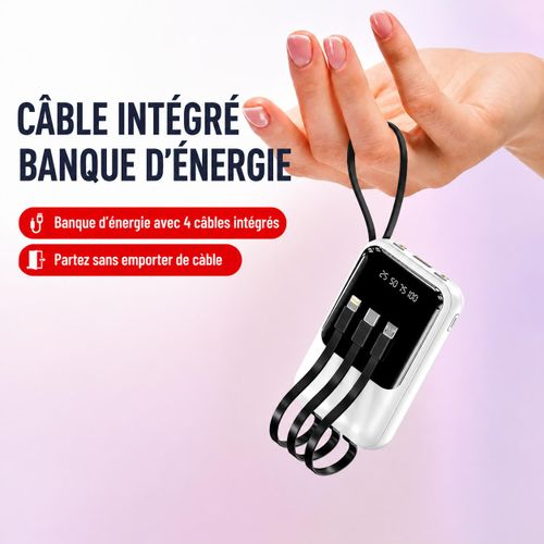 Generic Power Bank 10 000 mAh avec 4 Câbles Intégrés et Écran LED - image 3