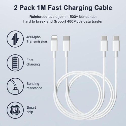 Generic Chargeur Compatible IPhone 35W à Double Port USB-C : 2 Ports C Pour IPhone 11/12/13/14/15... - image 5