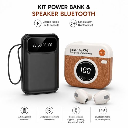 Generic Kit Power Bank 10 000mAh & Speaker Bluetooth - image 2